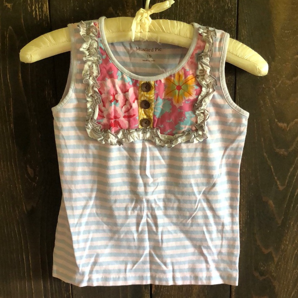 MP Summer Magnolia Floral Stripe Molly Tank Top